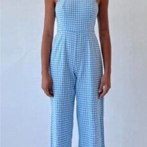 Jessica Simpson Blue Gingham Jumpsuit